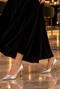 Metallic Court Heel, Silver / 41