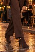 Vintage Buckle Ankle Boot, Brown / 40