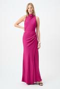 Satin Halter Neck Trumpet Gown, Magenta / 10