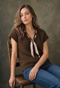 Scarf Detail Knitted Vest, Brown / F/S