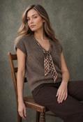 Scarf Detail Knitted Vest, Taupe / F/S image