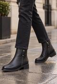 Snake Pattern Ankle Boot, Black / 36