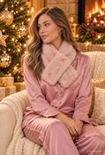 Luxury Heatable neck warmer, Pink / F/S