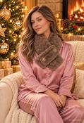 Luxury Heatable neck warmer, Brown / F/S