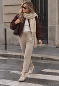 Sienna Luxe Silver Zip Joggers, Taupe / 18 image