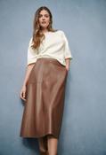 Faux Leather Midi Skirt, Coffee Bean / 38 image