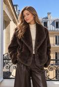 Faux Fur Jacket, Chocolate / F/S