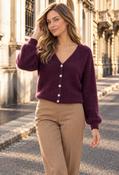 Lyn V-Neck Cardigan, Grape / F/S image