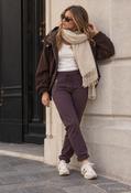 Sienna Luxe Silver Zip Joggers, Dark Grape / 10 image