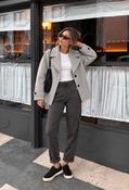 Sienna Luxe Silver Zip Joggers, Dark Grey / 10 image