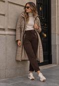 Sienna Luxe Silver Zip Joggers, Chocolate / 18 image