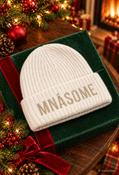 Slogan Knit Hat, Off White / F/S