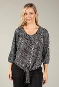 Contrast Sequin Blouse, Silver / F/S image