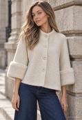 Faux Fur Trim Jacket, Cream / F/S image