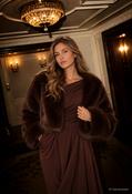 Cropped Faux Fur Jacket, Chocolate / F/S