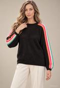 Pia Stripe Detail Knit Jumper, Black / F/S image