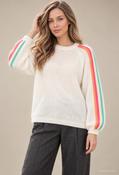 Pia Stripe Detail Knit Jumper, Off White / F/S image