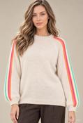 Pia Stripe Detail Knit Jumper, Beige / F/S
