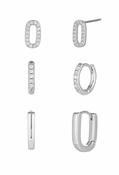 Cubic Zirconia Earrings, Silver / One