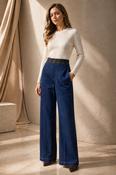 Sloane Wide Leg Denim Trousers, Middle Blue Denim / 12 image