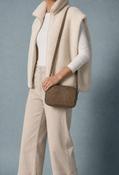 Faux Suede Crossbody Bag, Khaki / F/S image