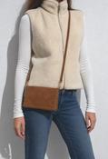 Faux Suede Studded Bag, Camel / F/S image