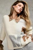 Knitted Jumper with Intarsia Design, Beige Mix / 44 image