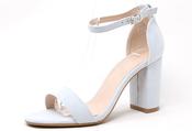 Microfibre Block Heel, Light Blue / 36 image