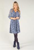 Wrap Bodice Zebra Print Dress, Blue / 10 image
