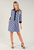 Wave Printed Dress, Navy / S image