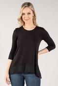 Long Sleeve Trim Top, Black / 10 image