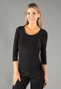 Ruched Side Slinky Top, Black / 10 image