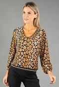 Soft Touch Patterned V Neck Top, Camel / 10 image