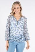 Chiffon V-Neck Blouse, Blue / 12 image