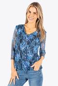 Floral Lace Design Top, Royal Blue / 10 image