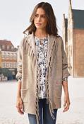 Open Front Knit Cardigan, Taupe / 44 image