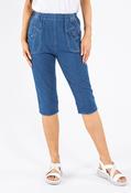 Pull On Denim Capris, Blue / 24 image