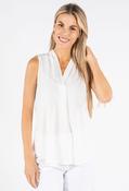 Sleeveless V-Neck Top, Off White / S image