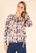Cat Print Knit Top, Beige / 14 image