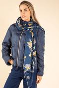 Floral Design Scarf, Blue / F/S image