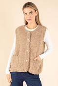 Boucle Wool-Alpaca Blend Waistcoat, Beige / F/S image