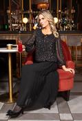 Plisse Pleated Floral Blouse, Black Mix / 10 image
