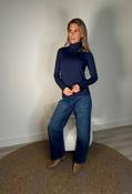 Soft Touch Roll Neck Knit Jumper, Navy / S/M image