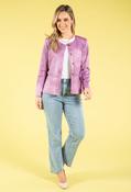 Vintage Leather Peplum Jacket, Lilac / 10 image