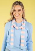 Wool Blend Striped Skinny Scarf, Blue/Pink / F/S image
