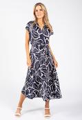 Plisse Pleated Wrap Midi Dress, Navy / 10 image