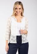 Open Front Lace Cardigan, Off White / L