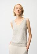 Glamorous V-neck Sleeveless Top, Beige / XL