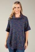 Multicolour Design Knit Jumper, Navy Blue / M/L