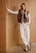 LOLAH NATURAL Cotton Barrel Jeans, Soft Cream / 36S image